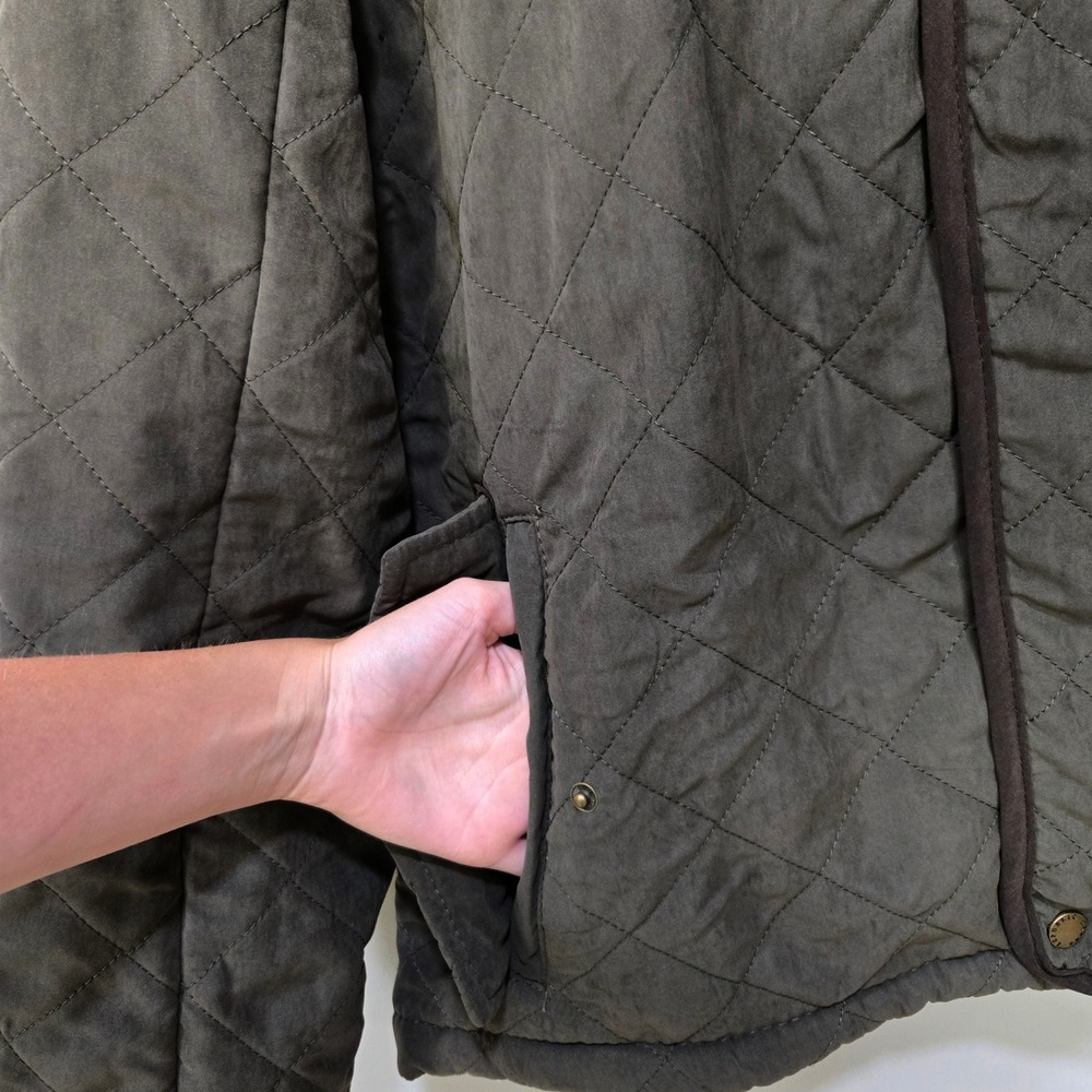 Mens XL Quilted Barn Chore Field Jacket Coat Brown Equestrian Hunting Heritage‎ - Picture 6 of 10
